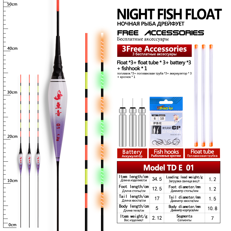 Fishing Equipment Bag - Água rasa Bobber Eletrônico, Luminous Float