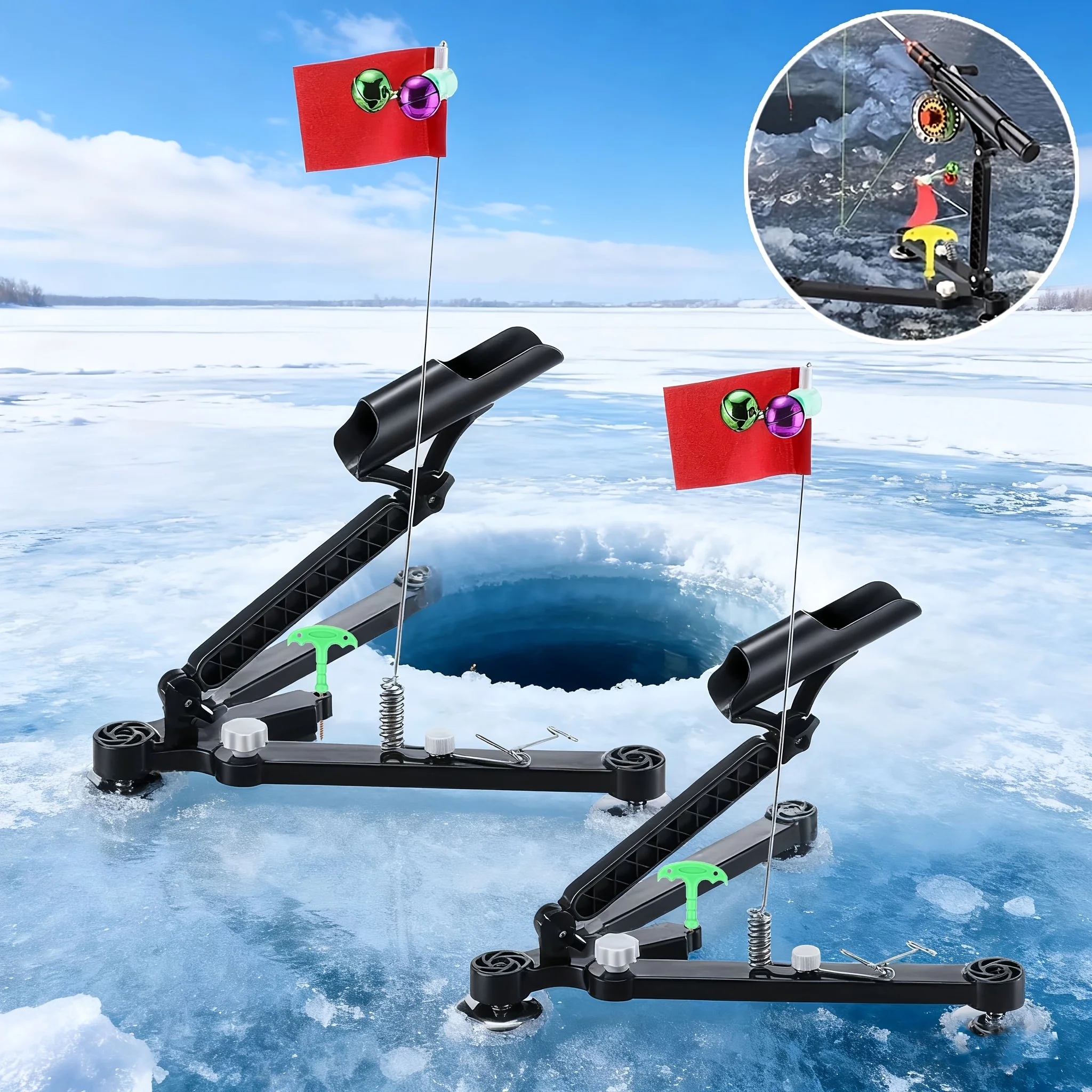 1 conjunto de suporte para var - Ice Fishing Tip Up avaliação e preço
