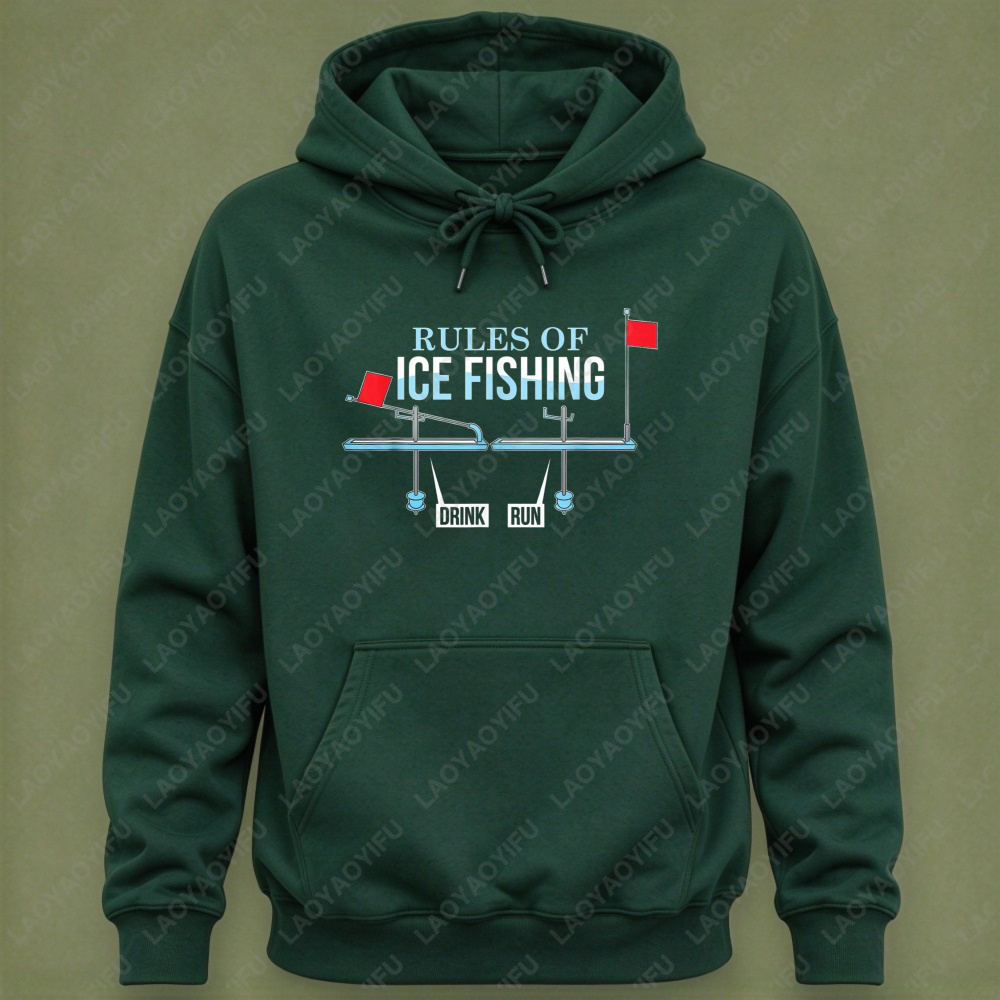 Mne'd Hoodie com Estampa Engra - Ice Fishing Tip Up avaliação e preço