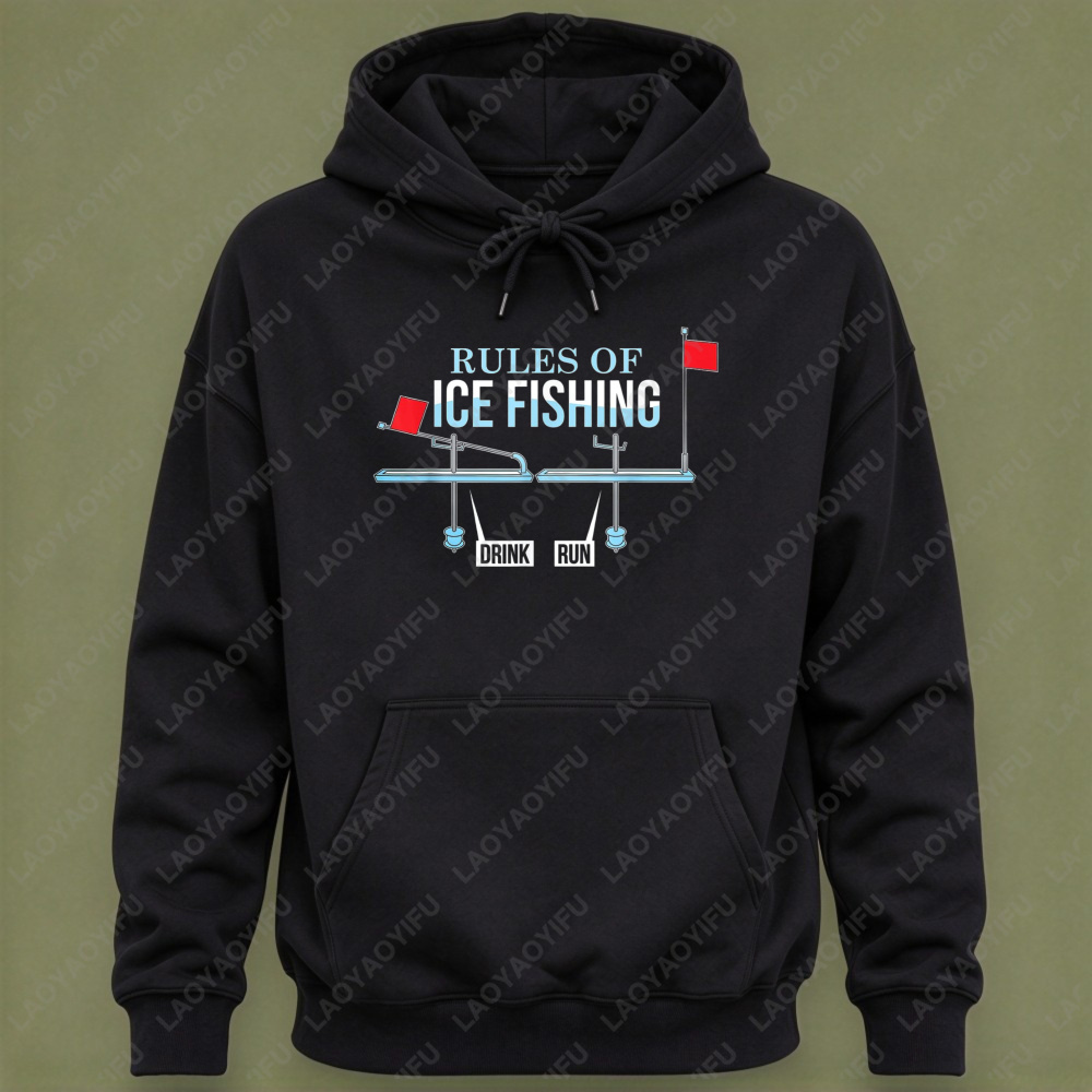 Mne'd Hoodie com Estampa Engra - Ice Fishing Tip Up avaliação e preço