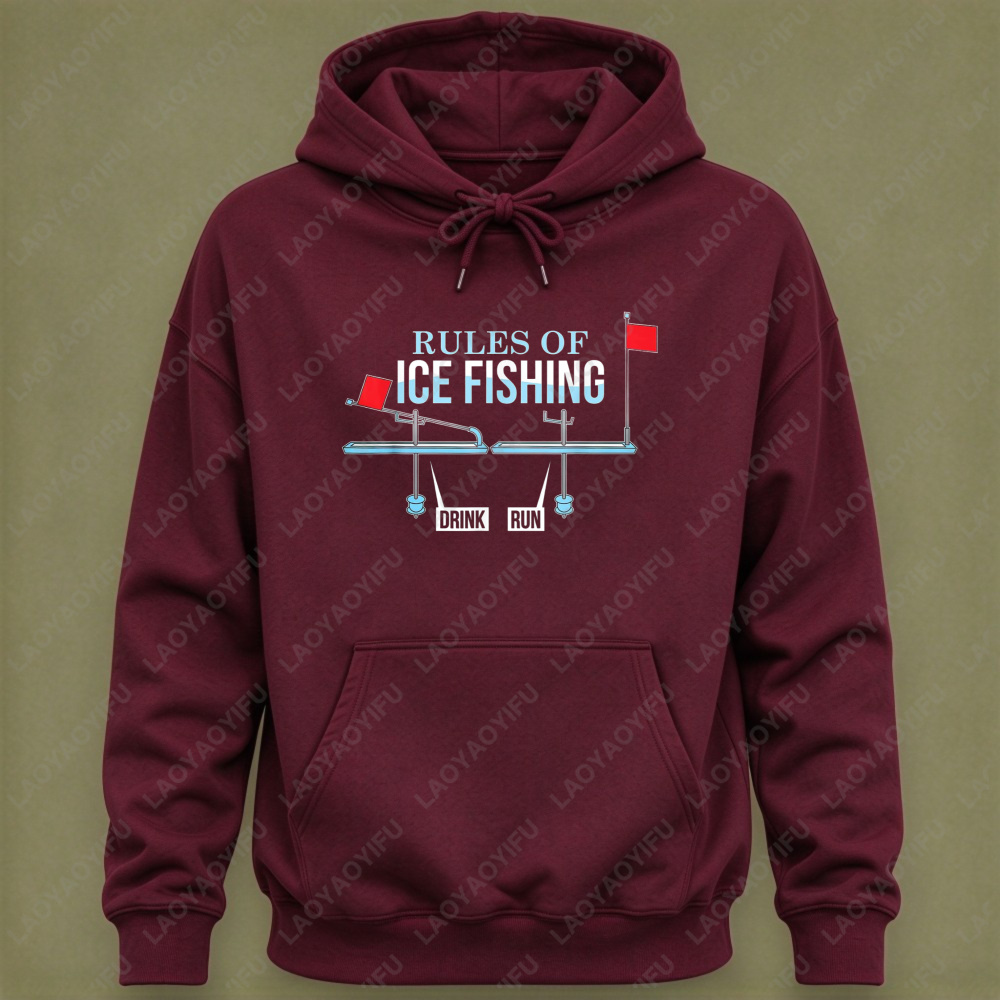 Mne'd Hoodie com Estampa Engra - Ice Fishing Tip Up avaliação e preço